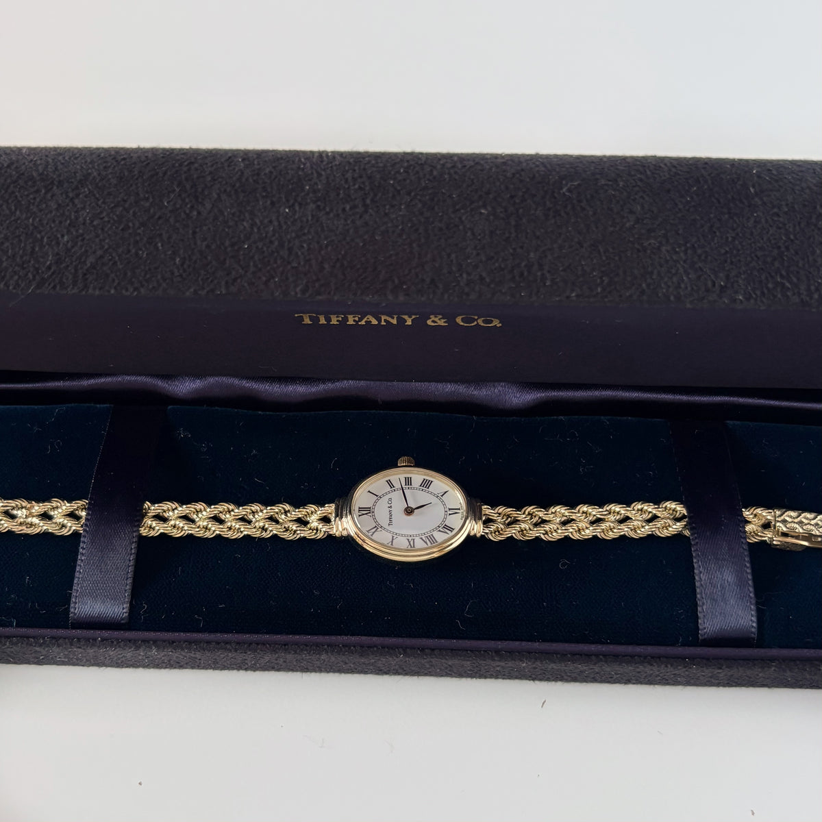 Tiffany 1990s 14K Oval Dial Cocktail Watch