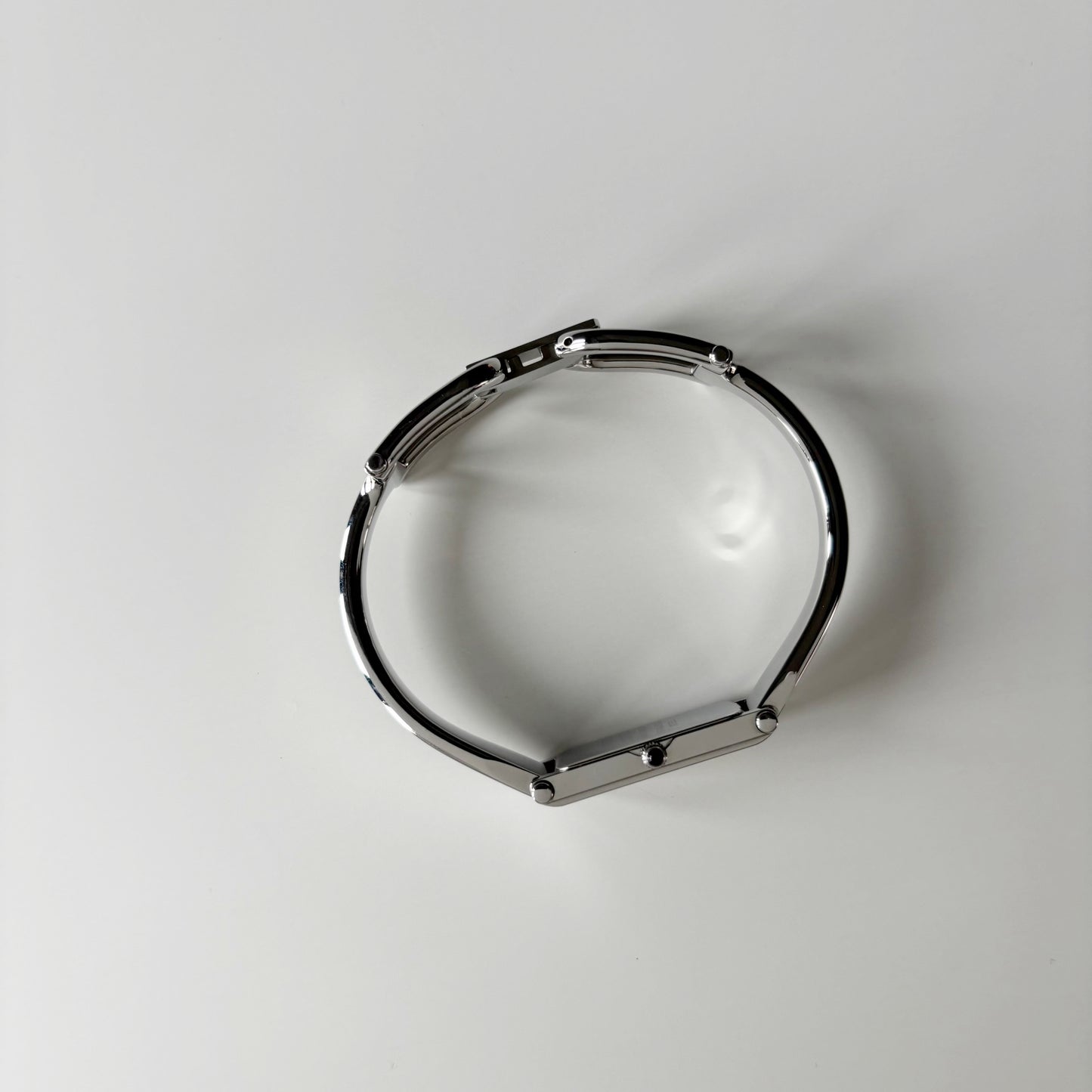 Gucci 1990s Rectangular Dial Silver Bangle Watch