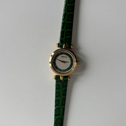 Gucci 1990s Green Dial Sherry Gold Plated Watch
