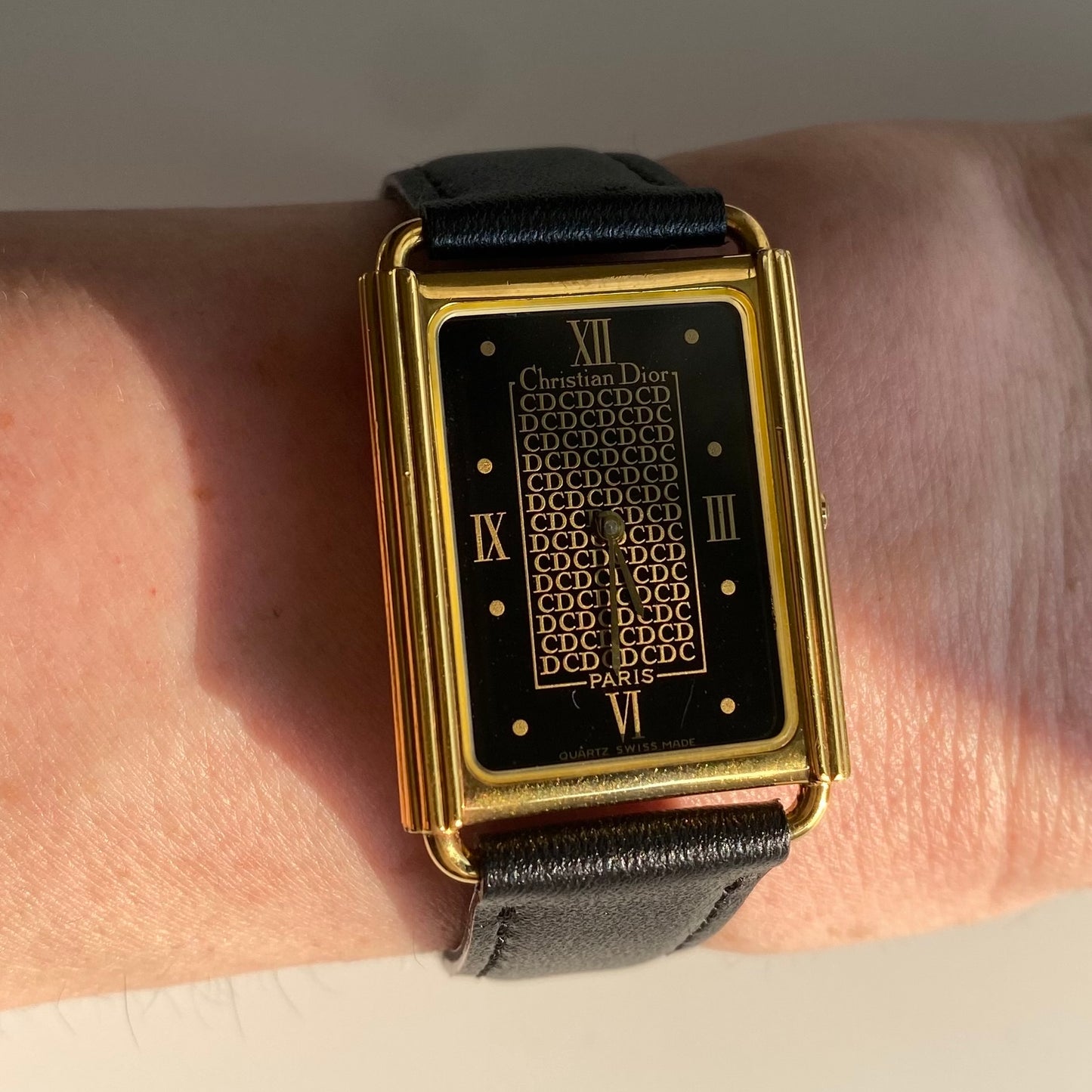 Dior 1990s Gold Plated Tank Watch (Large)