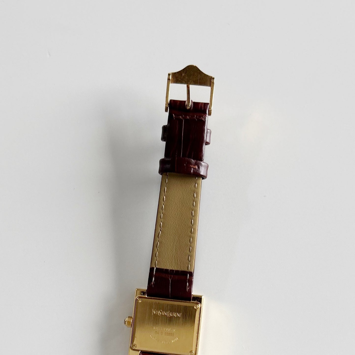 Yves Saint Laurent 1990s Square Dial Gold Plated Watch